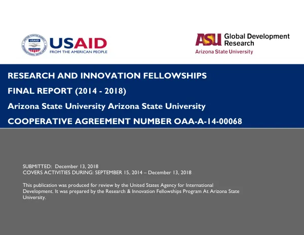 Research and innovation fellowships : final report (2014 - 2018)