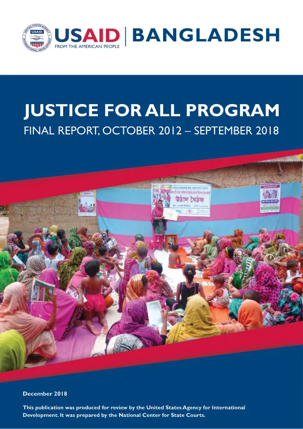 Justice for all program : final report, October 2012 - September 2018