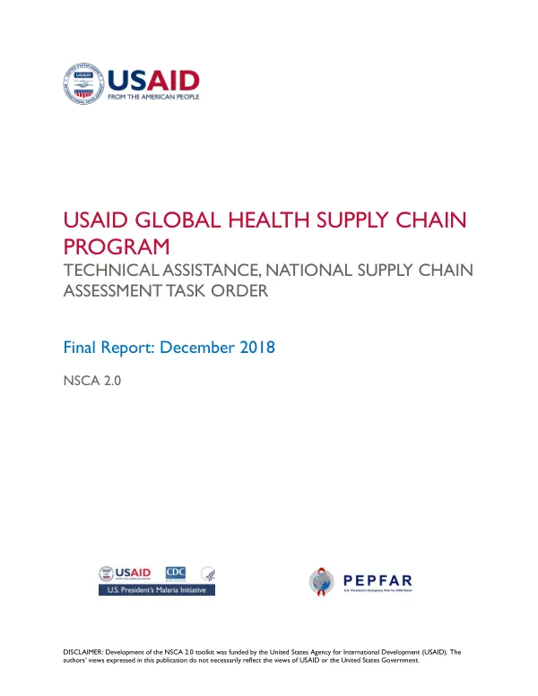 USAID global health supply chain program : technical assistance, national supply chain assessment task order : final report