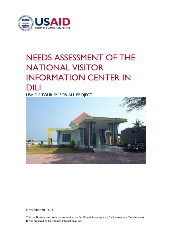 Needs assessment of the National Visitor Information Center in Dili