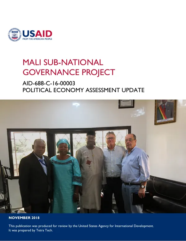 Mali sub national governance project : political economy assessment update