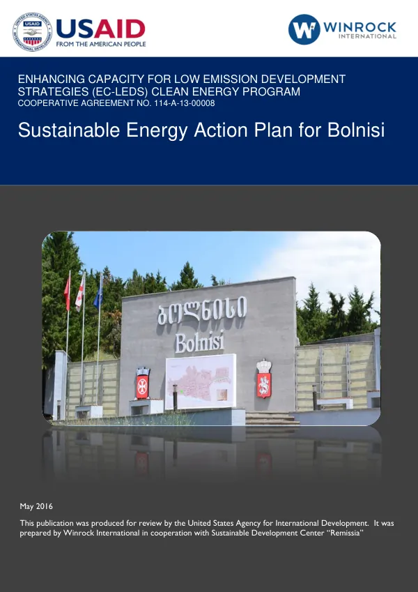 Sustainable Energy Action Plan for Bolnisi