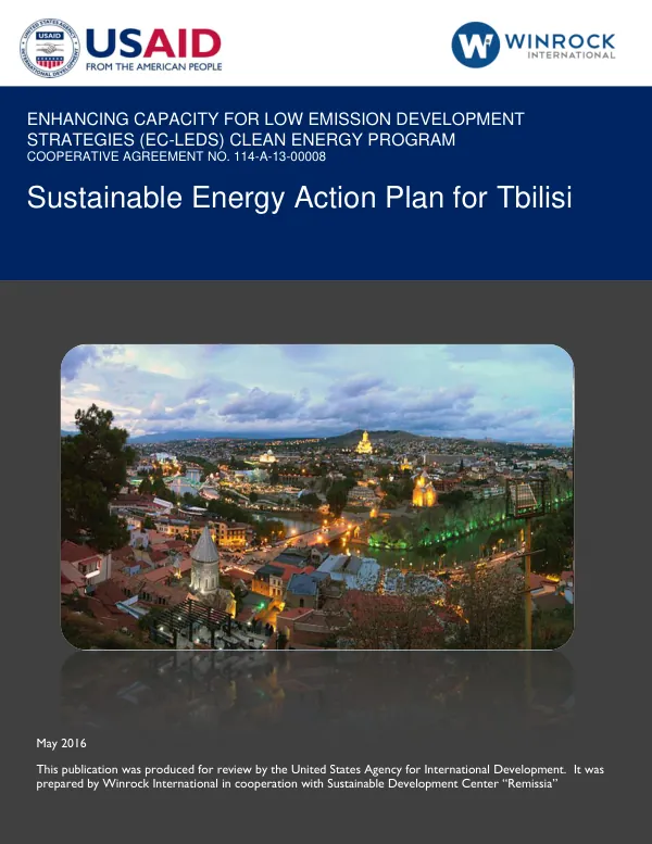 Sustainable Energy Action Plan for Tbilisi