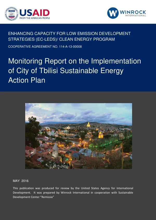 Monitoring Report on the Implementation of City of Tbilisi Sustainable Energy Action Plan