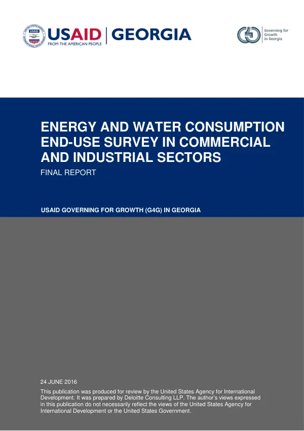 Energy and Water Consumption End-Use Survey in Commercial and Industrial Sectors