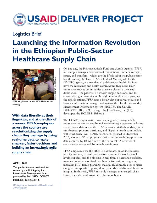 Launching the Information Revolution in the Ethiopian Public-Sector Healthcare Supply Chain