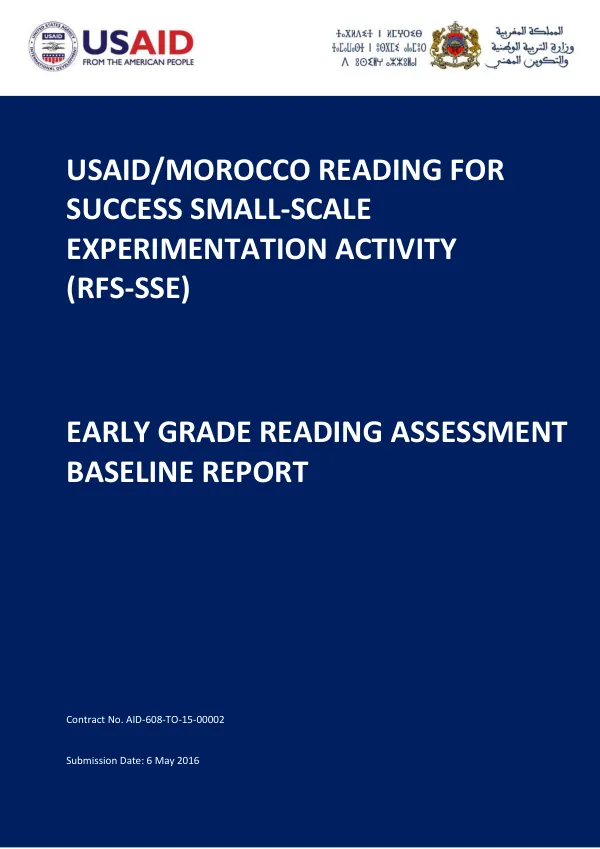 Morocco RFS-SSE Early Grade Reading Assessment Baseline Report