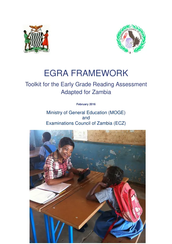EGRA Framework Toolkit for the Early Grade Reading Assessment Adapted for Zambia