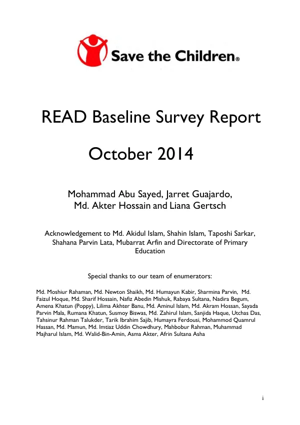 READ baseline survey report
