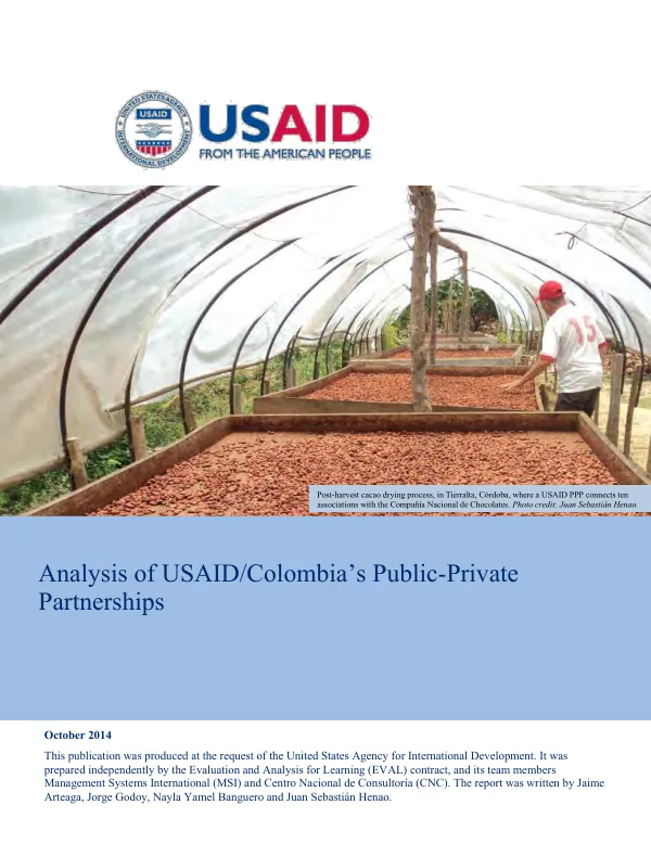 Analysis of USAID/Colombia’s public-private partnerships