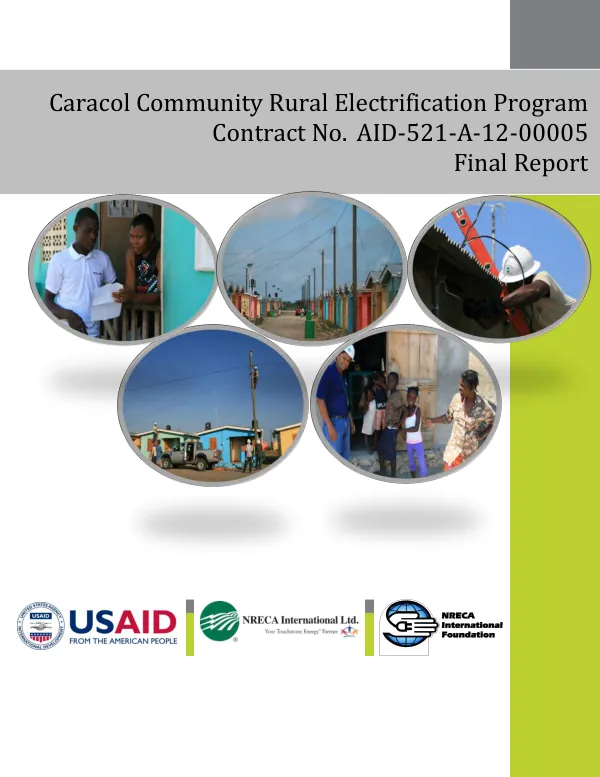 Caracol community rural electrification program, contract no. AID-521-A-12-00005 : final report