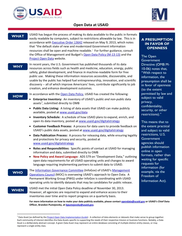 Open data at USAID