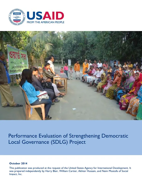 Performance evaluation of strengthening democratic local governance (SDLG) project