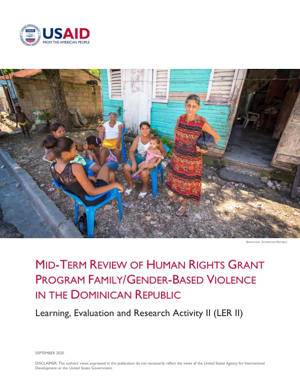 Mid-term review of human rights grant program family/gender-based violence in the Dominican Republic
