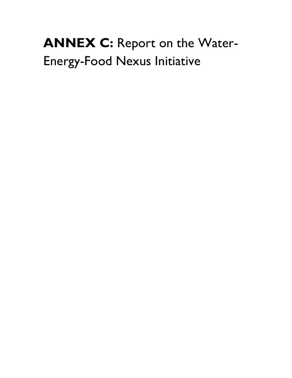 [Building low emission alternatives to develop economic resilience and sustainability (B-LEADERS) project : terminal report, February 2014 - January 2019] : annex C : report on the water-energy-food nexus initiative