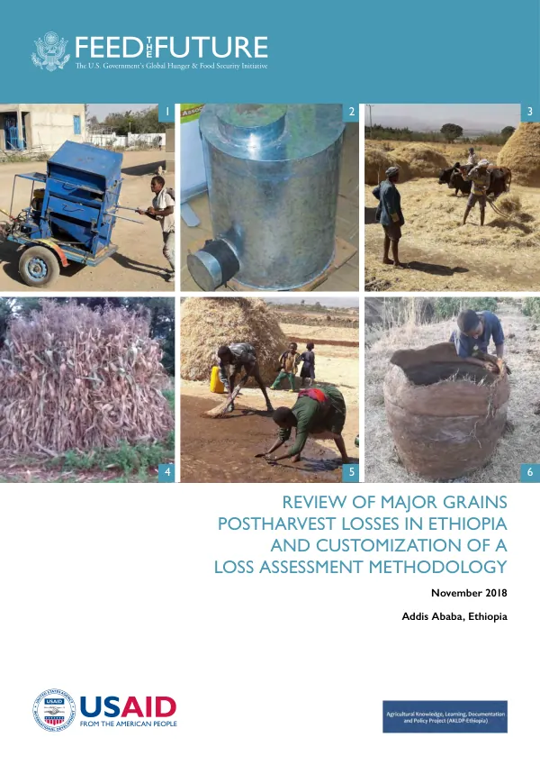 Review of major grains post-harvest losses in Ethiopia and customization of a loss assessment methodology