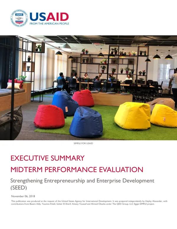 Executive summary : mid-term performance evaluation of strengthening entrepreneurship and enterprise development (SEED)