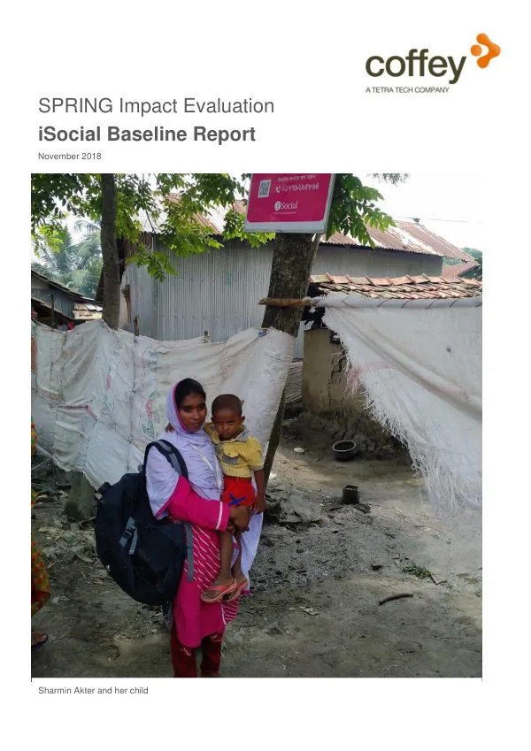 SPRING impact evaluation baseline report : iSocial