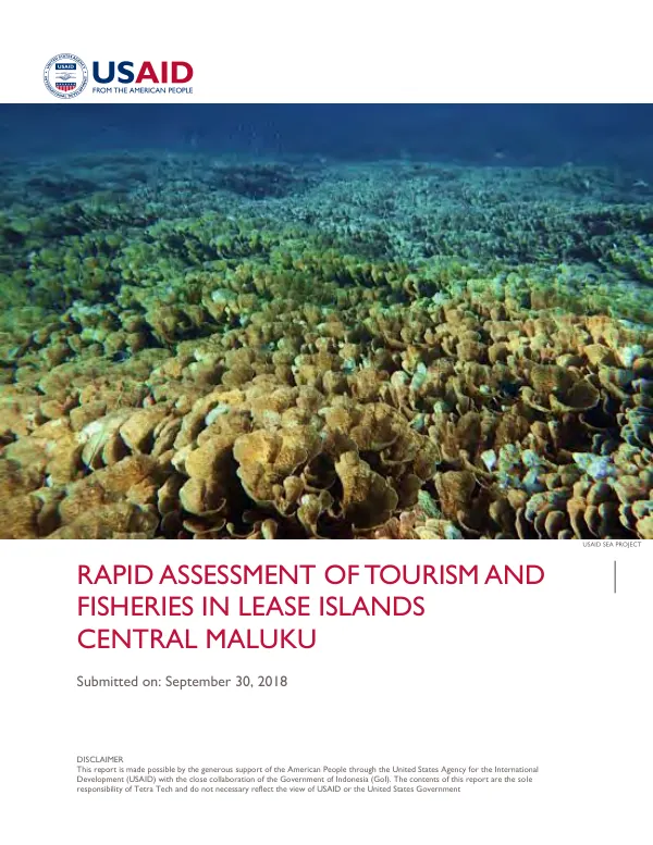 Rapid assessment of tourism and fisheries in Lease Islands Central Maluku