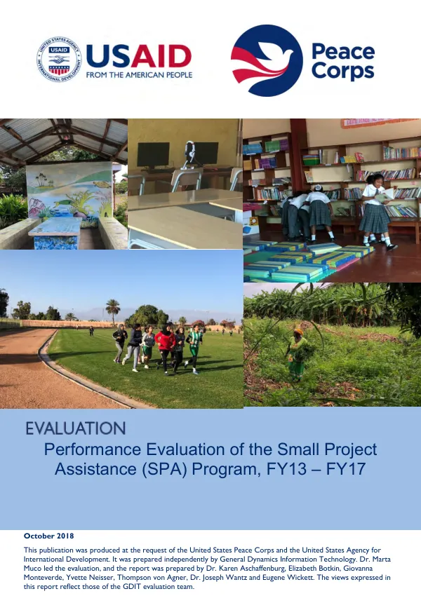 Evaluation : performance evaluation of the small project assistance (SPA) program, FY13 - FY17