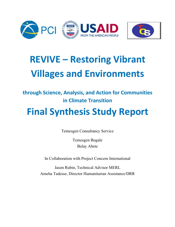 REVIVE – restoring vibrant villages and environments through science, analysis, and action for communities in climate transition : final synthesis study report