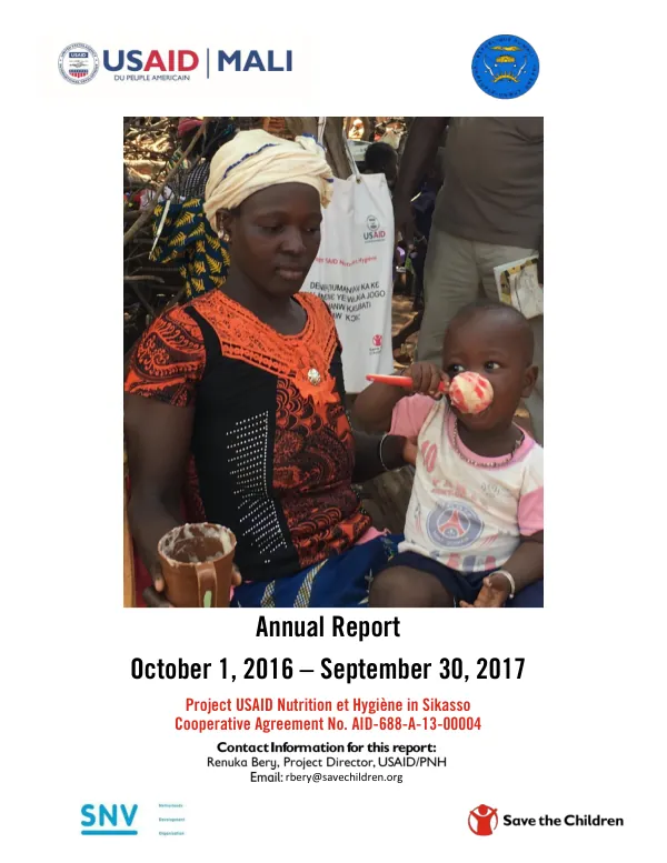 Annual Report Year 4: Project USAID Nutrition et Hygiene, Mali