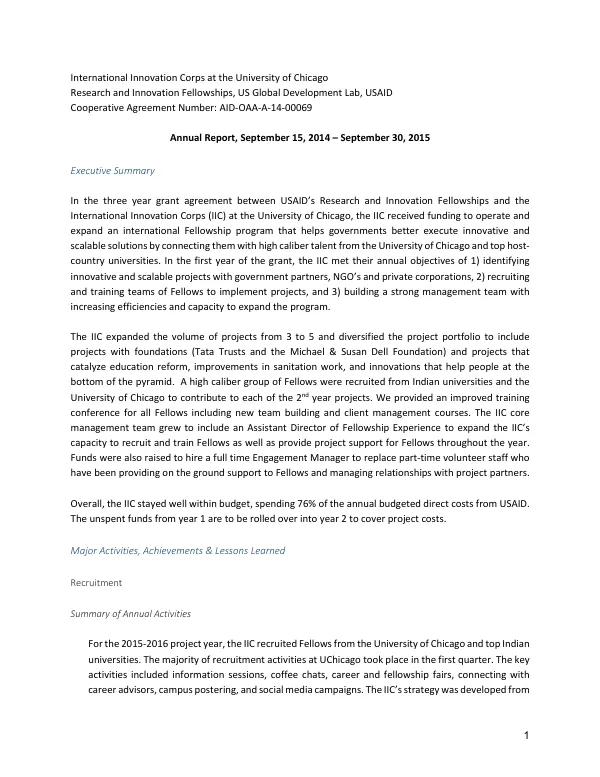 Annual Report: October 2016–September 2017