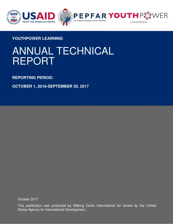 YouthPower Learning Annual Technical Report FY17