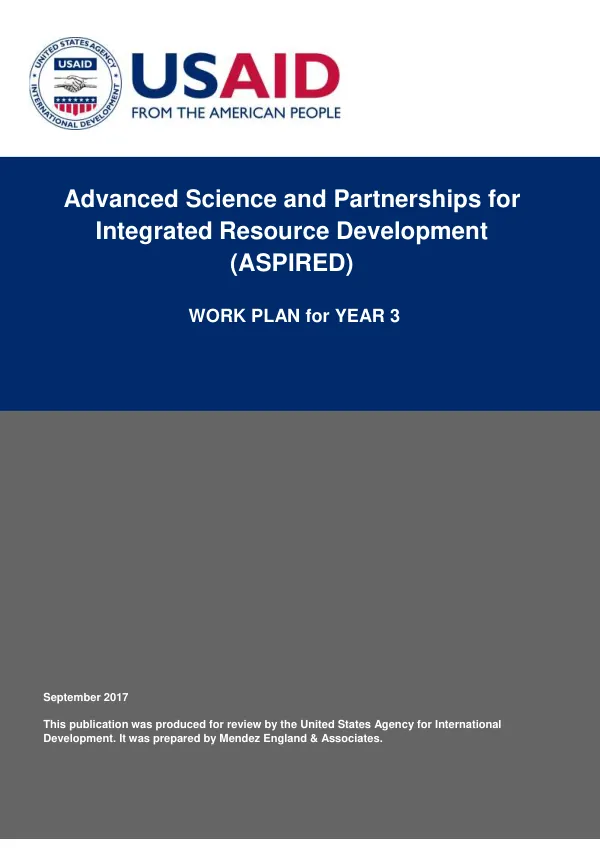 ASPIRED project year 3 work plan