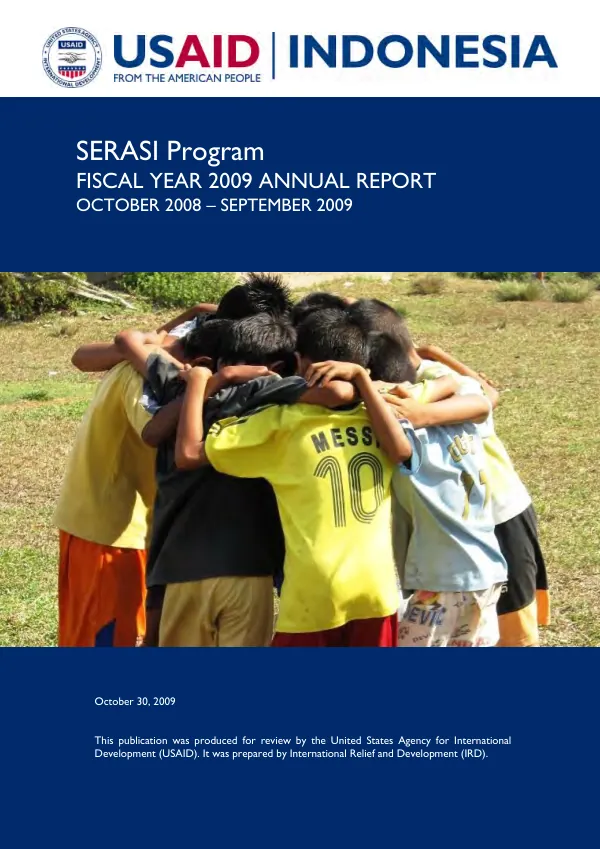 Annual Performance Report October 1, 2015- September 30, 2016 Harnessing Markets to Secure the Future of Near-Shore Fishers Cooperative Agreement No.: AID-492-A-15-00009 Cooperative Agreement Period: October 1, 2015 – September 30, 2017