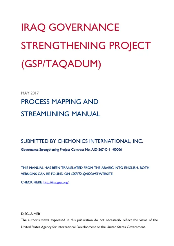 PROCESS MAPPING AND STREAMLINING MANUAL