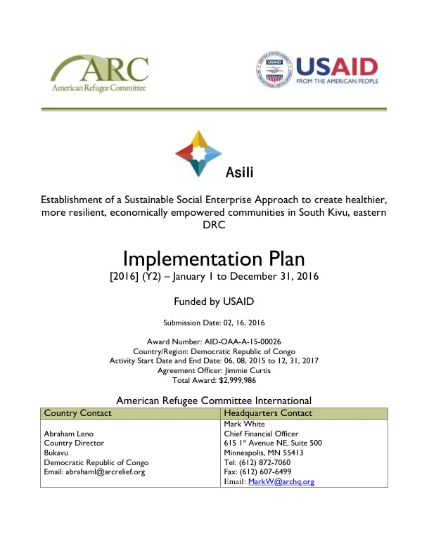 Asili Implementation Plan - Y2