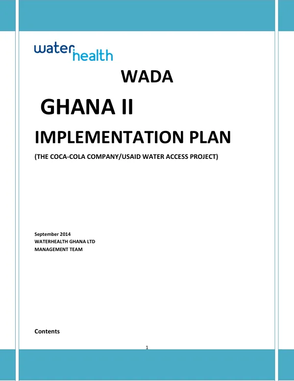 WADA Ghana II implementation plan