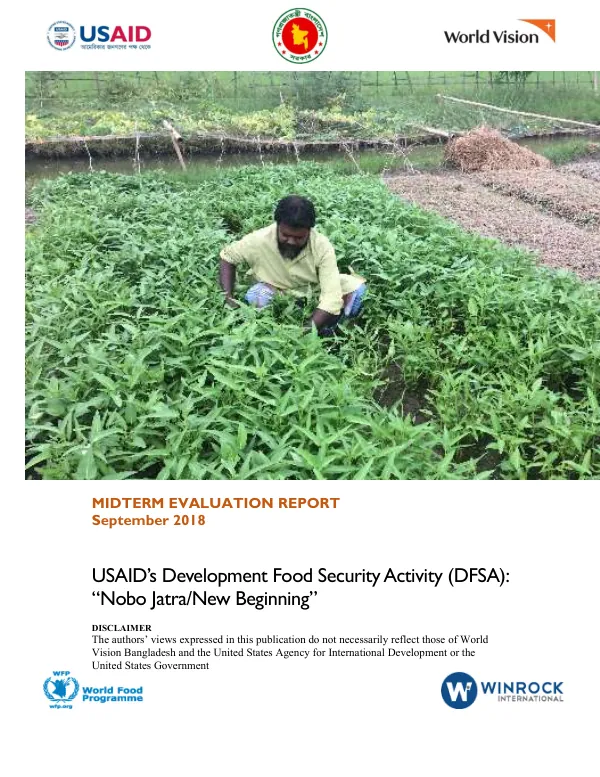 Midterm evaluation report : USAID’s development food security activity (DFSA): “nobo jatra/new beginning”