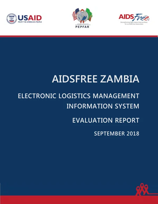 AIDSFree Zambia : electronic logistics management information system evaluation report