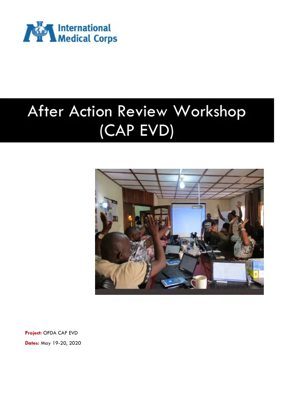 After action review workshop (CAP EVD) [community awareness and prevention of Ebola virus disease- final report]