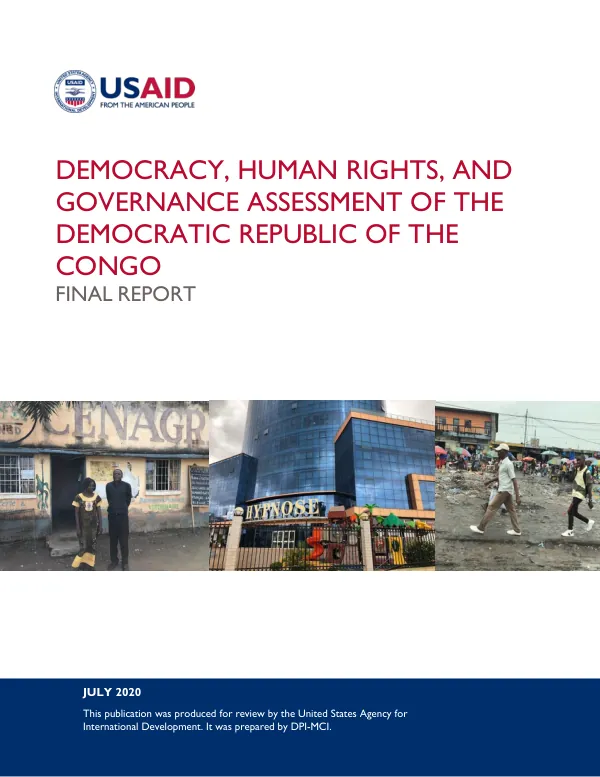 Democracy, human rights, and governance assessment of the Democratic Republic of the Congo : final report