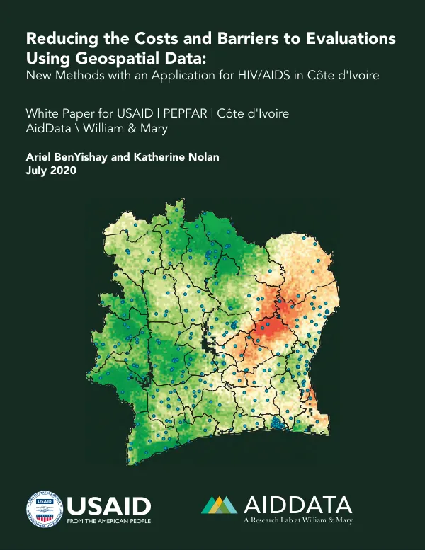 Reducing the costs and barriers to evaluations using geospatial data : new methods with an application for HIV/AIDS in Cote d"Ivoire