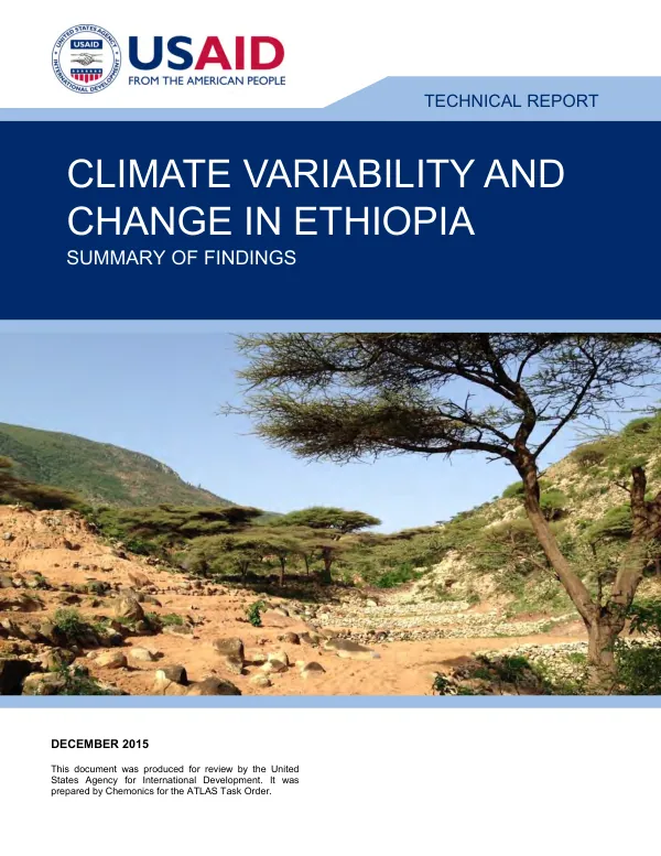 Climate variability and change in Ethiopia : summary of findings