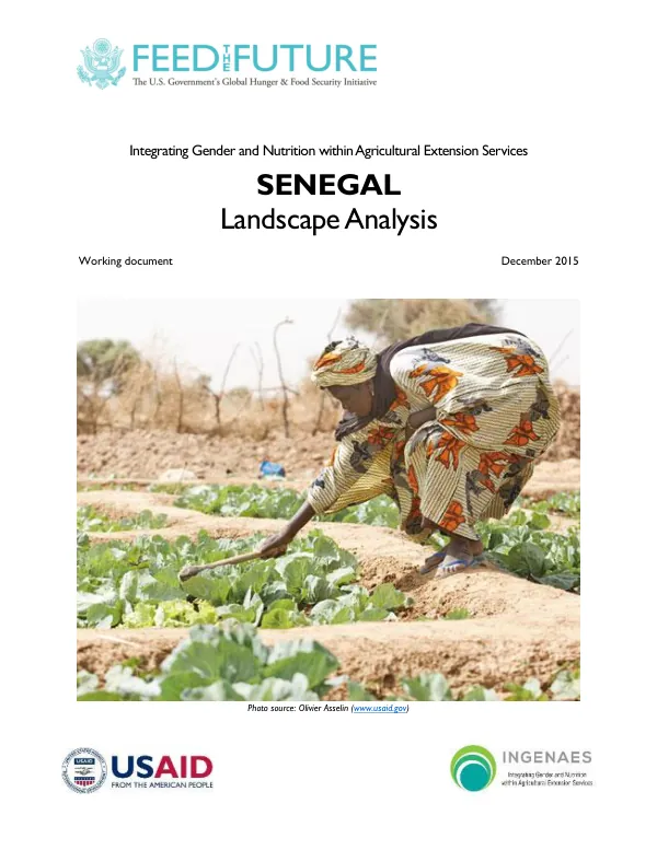 Senegal landscape study : working document