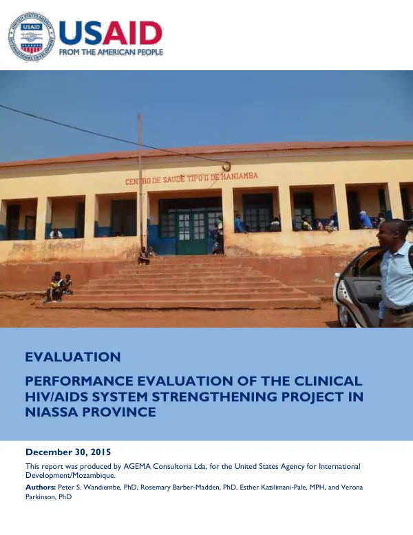 Performance evaluation of clinical HIV/AIDS system strengthening project in Niassa Province