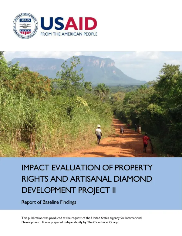Impact evaluation of property rights and artisanal diamond development project II (PRADD II) : report on baseline findings