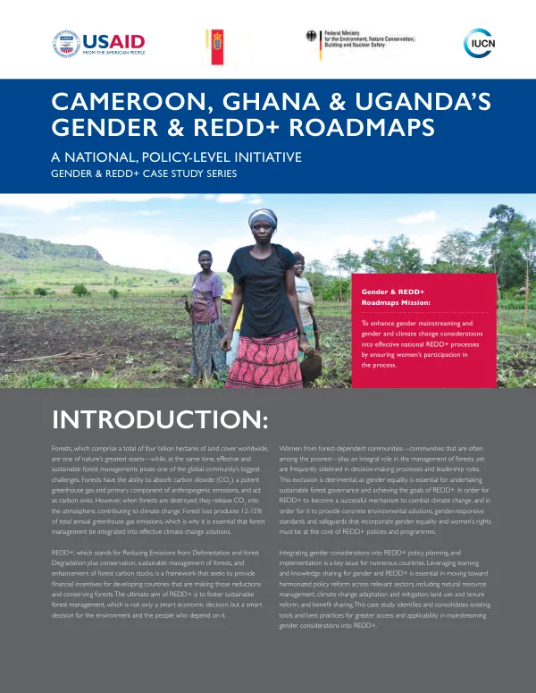 Cameroon, Ghana & Uganda"s gender & REDD+ roadmaps