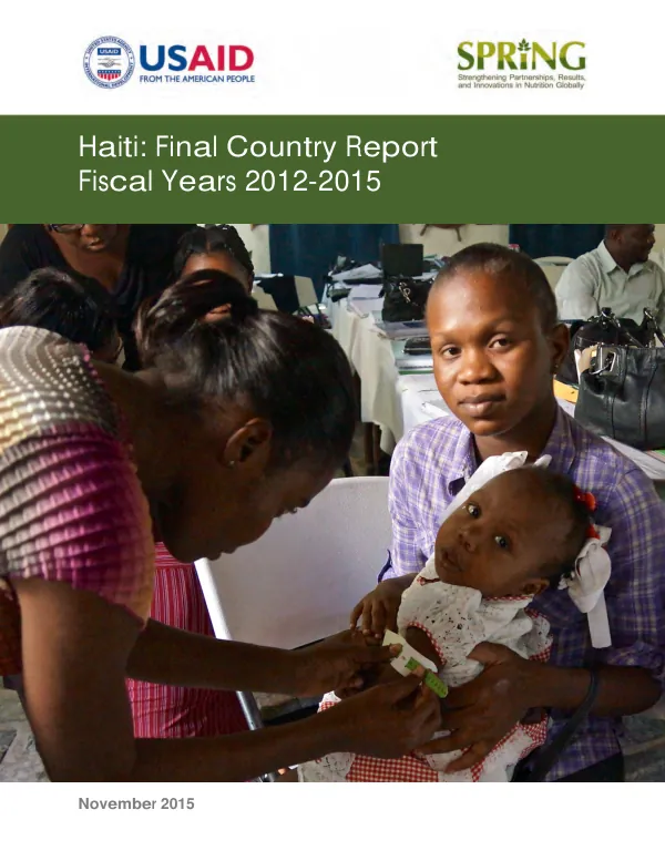 Haiti final country report fiscal years 2012-2015