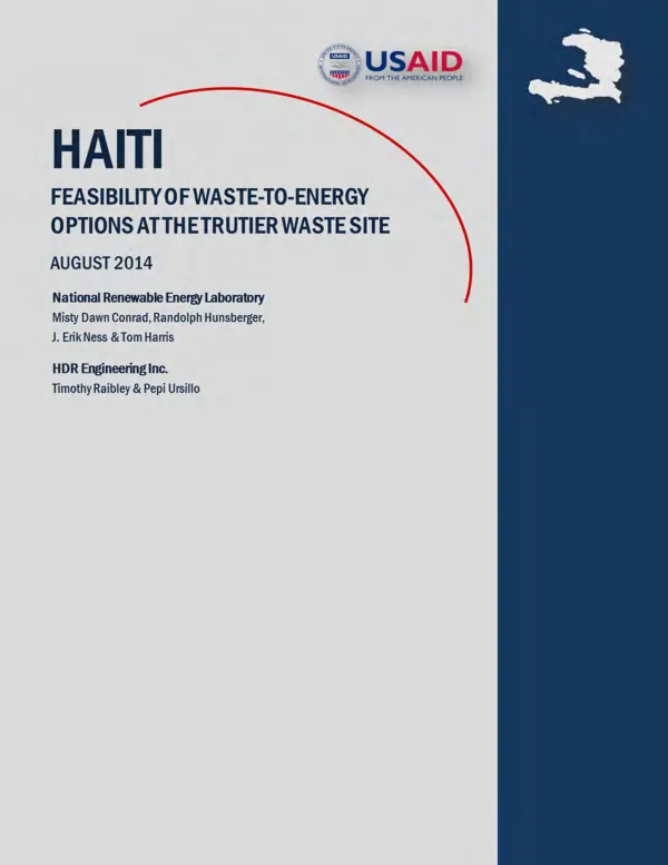 Haiti : feasibility of waste-to-energy options at the Trutier waste site