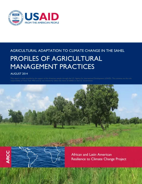 Agricultural adaptation to climate change in the Sahel : profiles of agricultural management practices