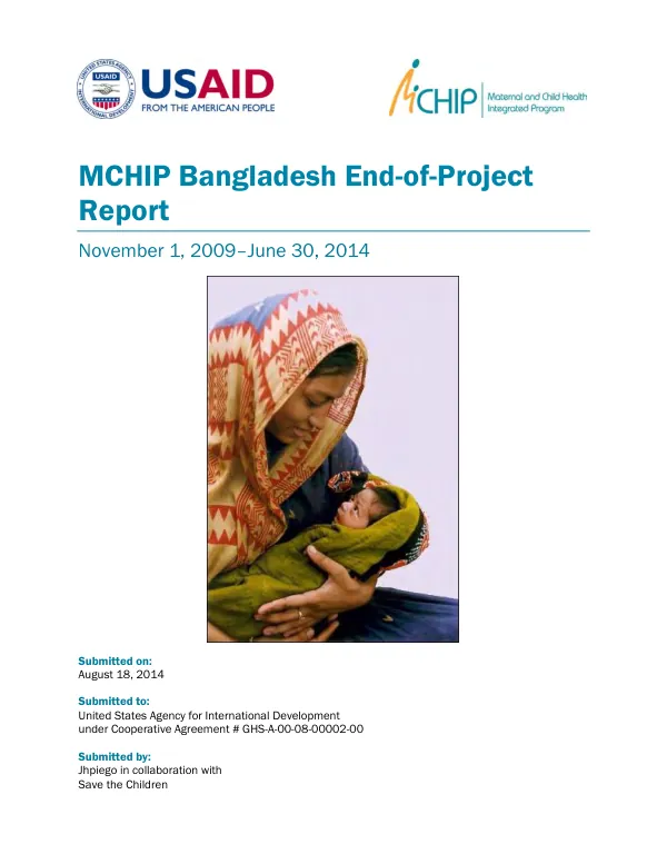 MCHIP Bangladesh end-of-project report : November 1, 2009-June 30, 2014