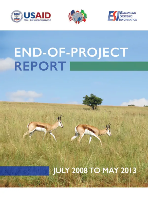 Enhancing strategic information (ESI) I and II : combined end-of-project report