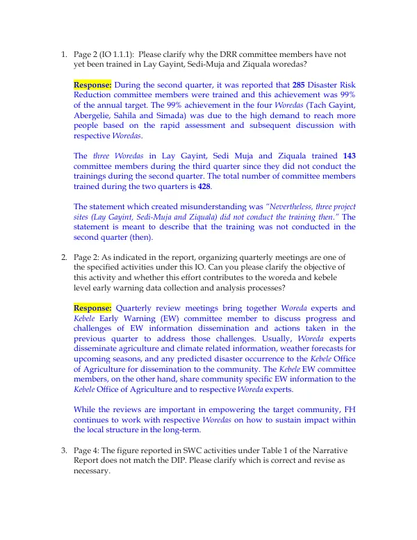 [FHE DFSA FFP comments of FY 2018 Q3 report-issues letter response]