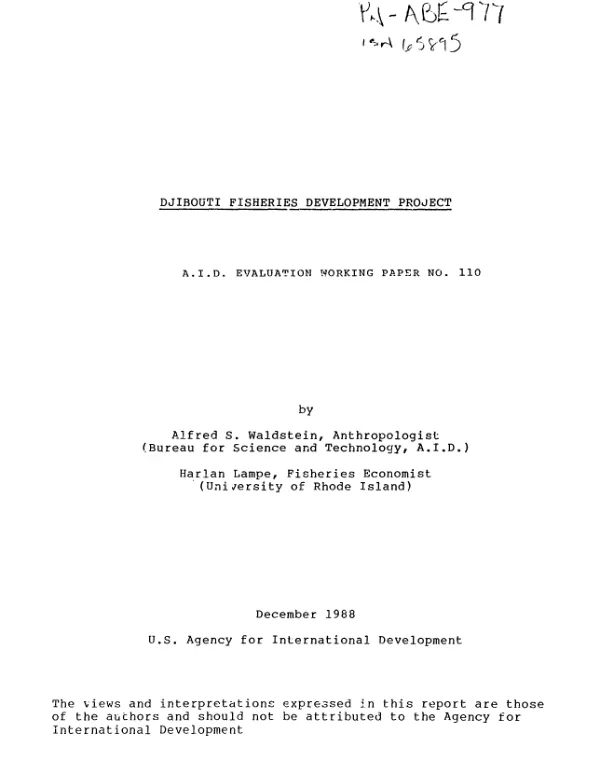 Djibouti fisheries development project